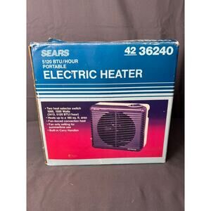 Vintage Sears Electric Heater Model 36240 NIB Tested